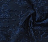Navy floral jacquard relief